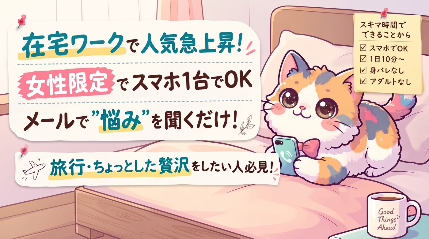 スマホを片手にくつろぐ猫のイラスト